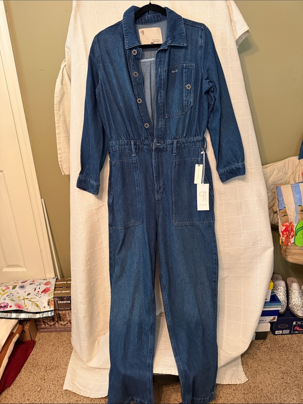 Pilcro Denim Jumpsuit - Indigo Blue